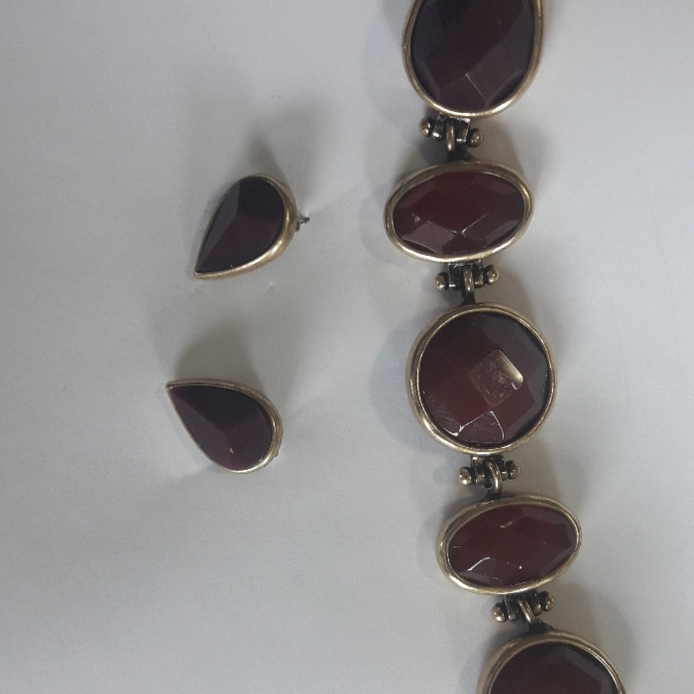 Red Bracelet and Earrings Set